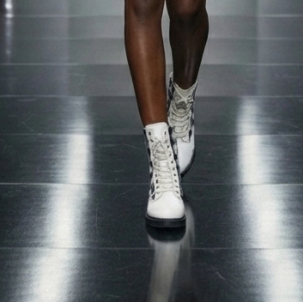 Stylish White Lace-Up Ankle Boots